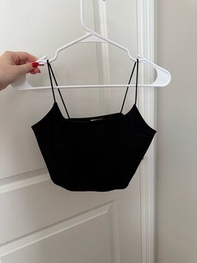 Garage Black Spaghetti Strap Crop Top